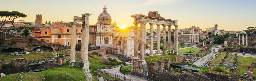 Roman Forum in Rome, Italy at sunrise, international performance tours