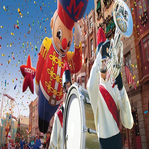 Students performing in Macy's Thanksgiving parade